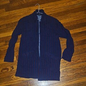 Forever 21 Men's Blue and Red Striped Jacket
